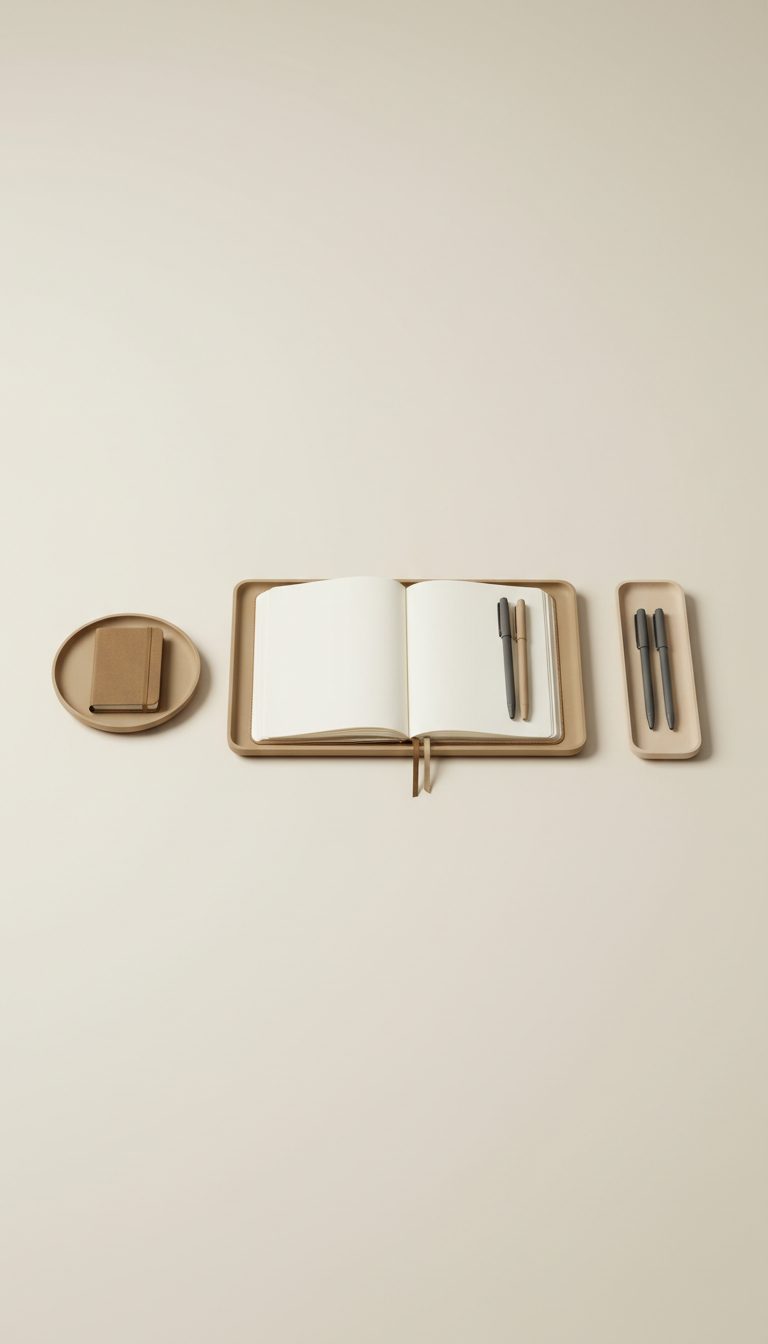 Minimalist desk tray set in matte finish