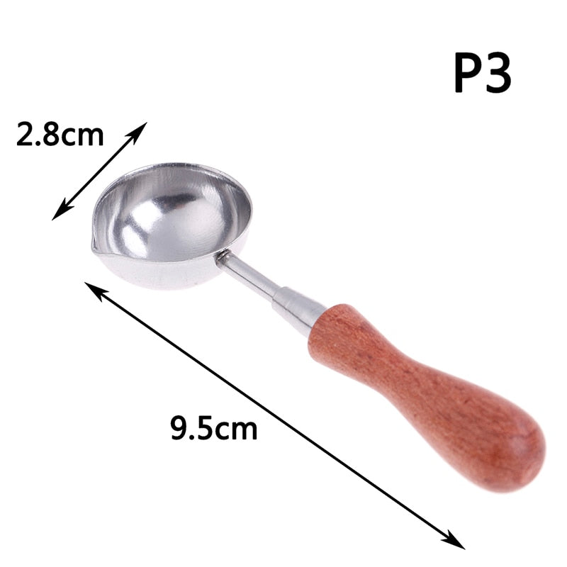 Wax Seal Melting Spoon with Wood Handle
