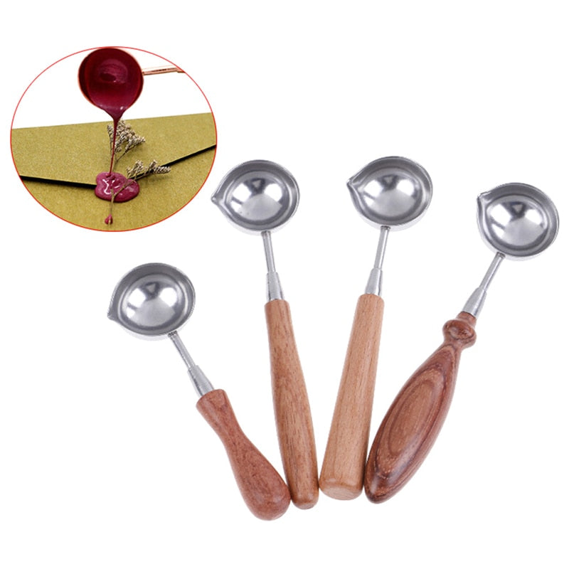 Wax Seal Melting Spoon with Wood Handle