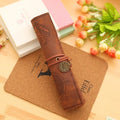 Retro Leather Pencil Pouch | Vintage Style Pen Case for School & Office