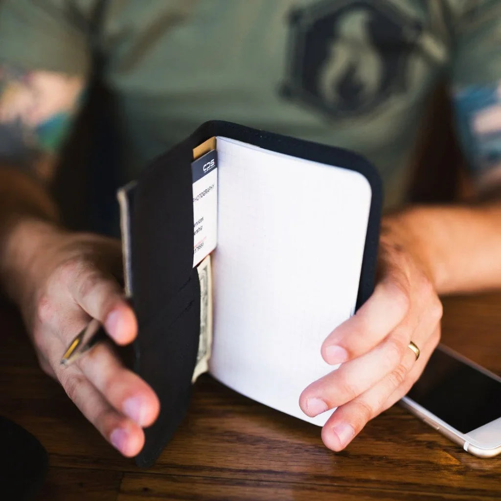Field Notes Wallet | EDC Notebook Holder in Leather, Hypalon & X-Pac