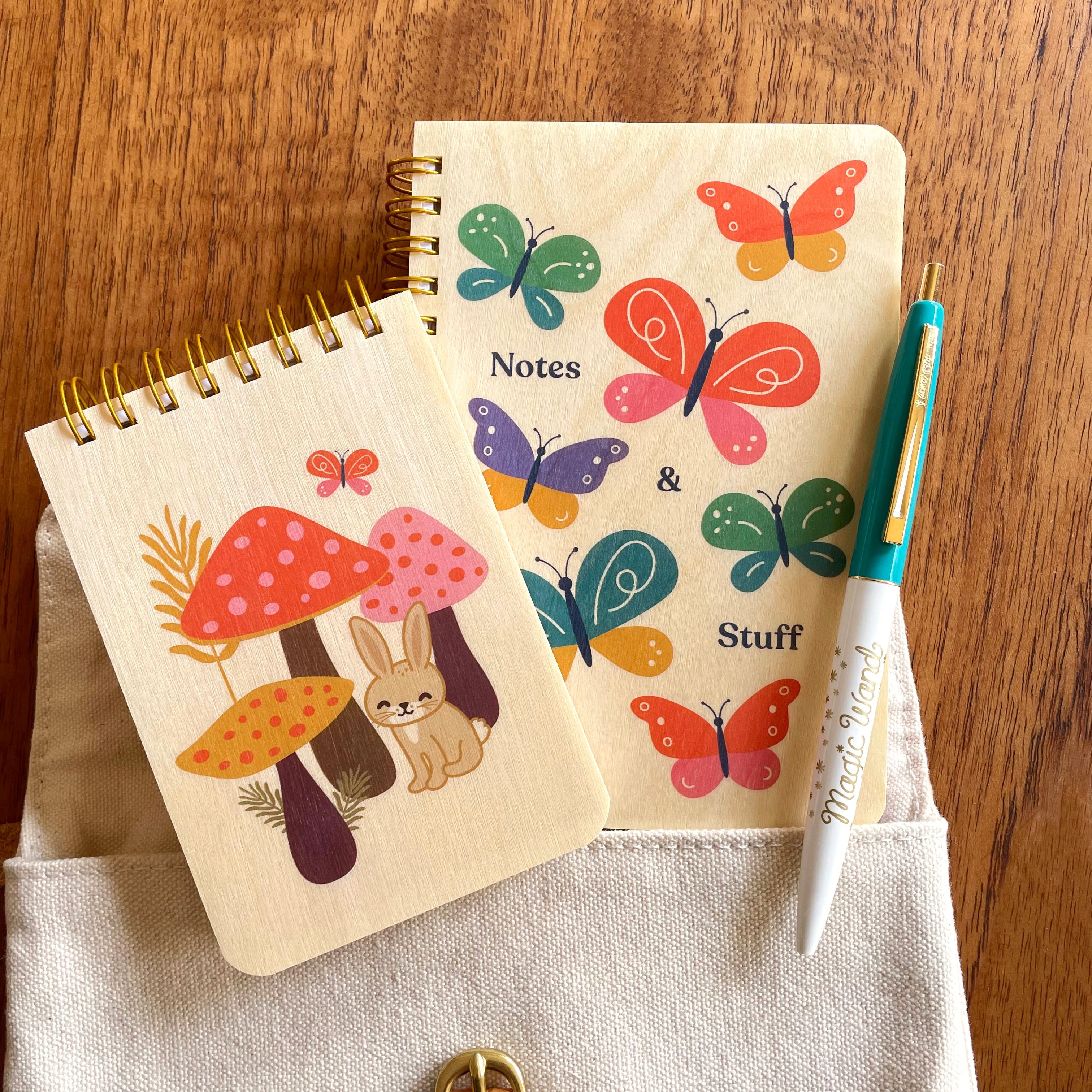 Butterfly Notes Pocket-Size Wood Notebook