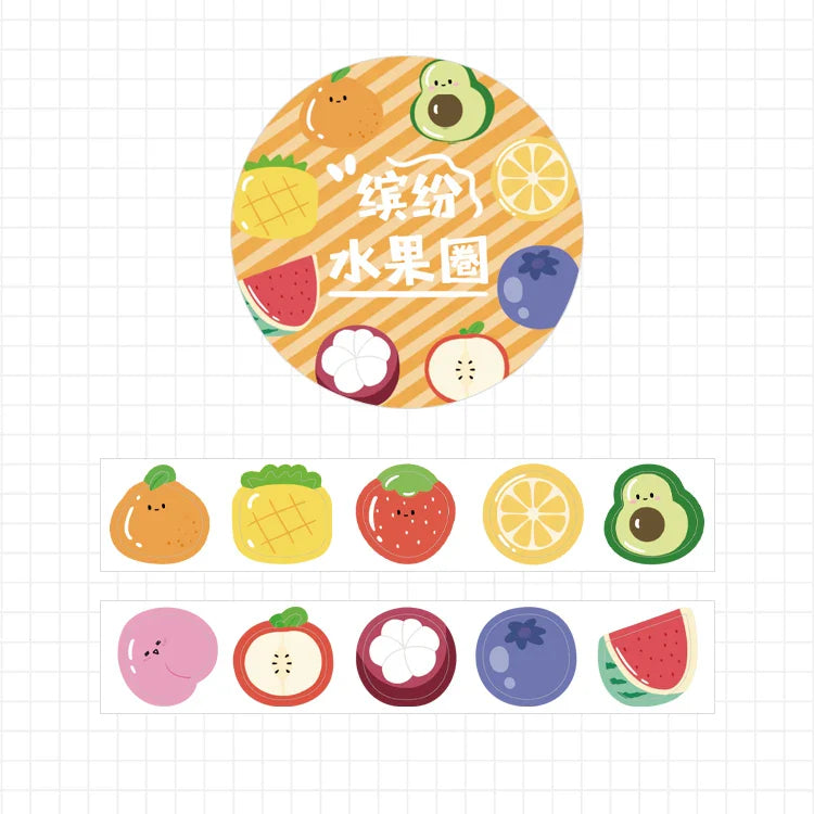Kawaii Cartoon Washi Tape Stickers | 100pcs Roll Decorative Adhesive Masking Tape for Scrapbooking and DIY Stationery