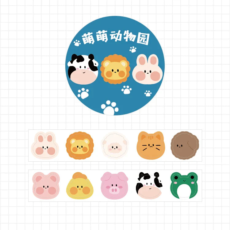 Kawaii Cartoon Washi Tape Stickers | 100pcs Roll Decorative Adhesive Masking Tape for Scrapbooking and DIY Stationery