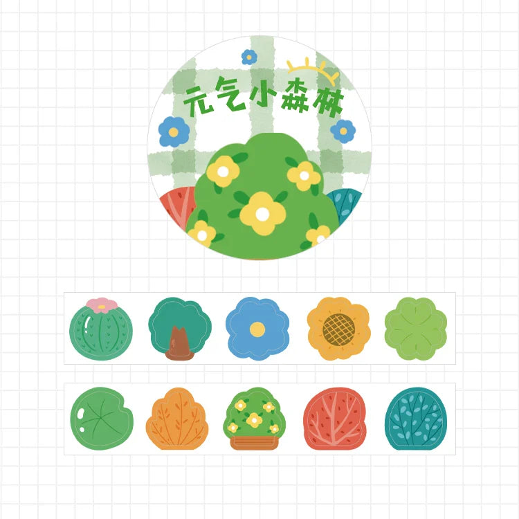 Kawaii Cartoon Washi Tape Stickers | 100pcs Roll Decorative Adhesive Masking Tape for Scrapbooking and DIY Stationery