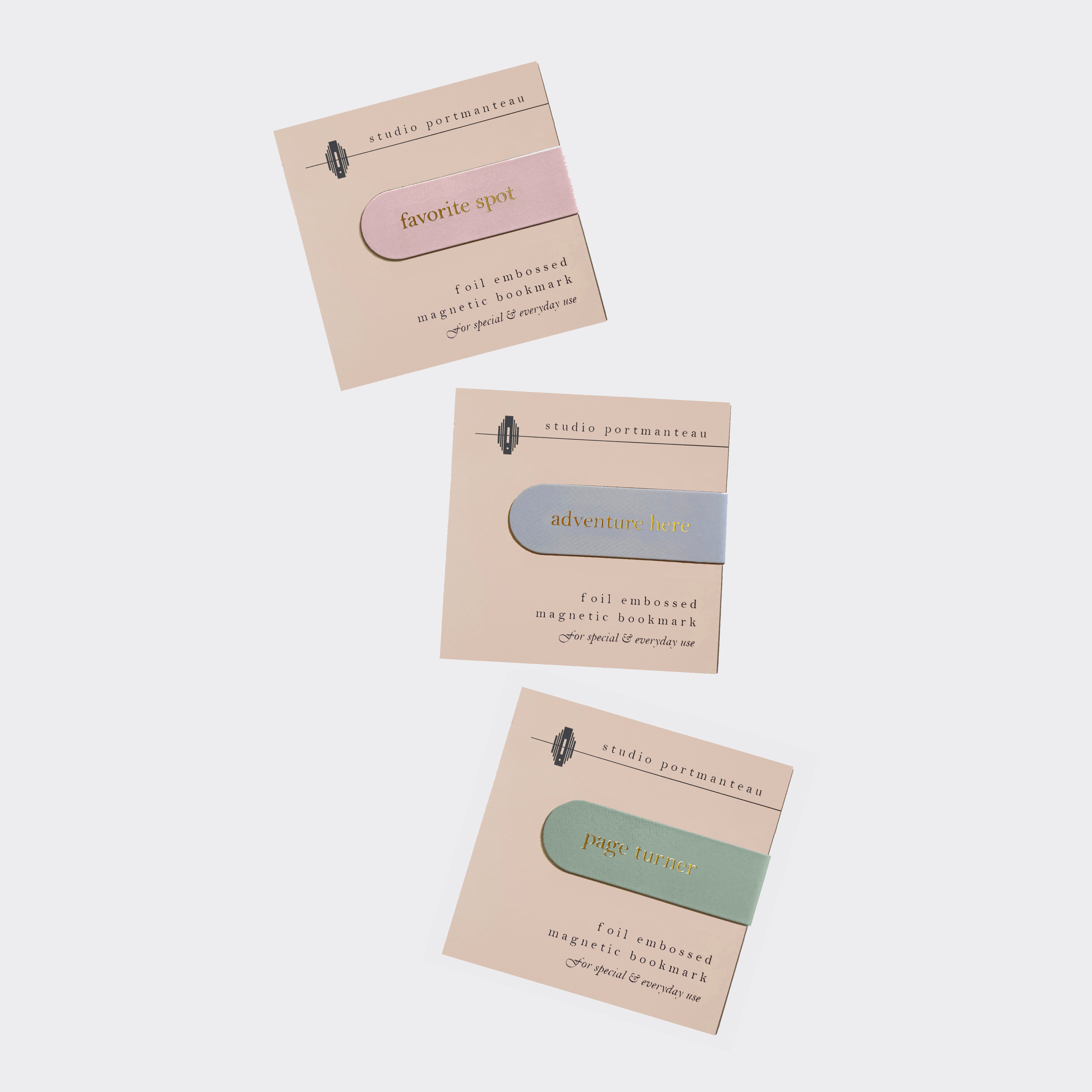 Book Lover Foil Embossed Magnetic Bookmark | Gold on Ivory