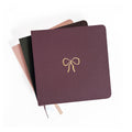 Vintage Bow Foil Embossed Square Linen Notebook