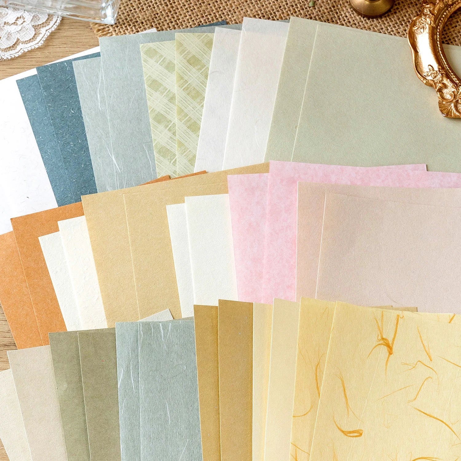 Vintage Decorative Paper Collage Set | 40 Pcs Floral Handmade Paper for Junk Journal Scrapbooking