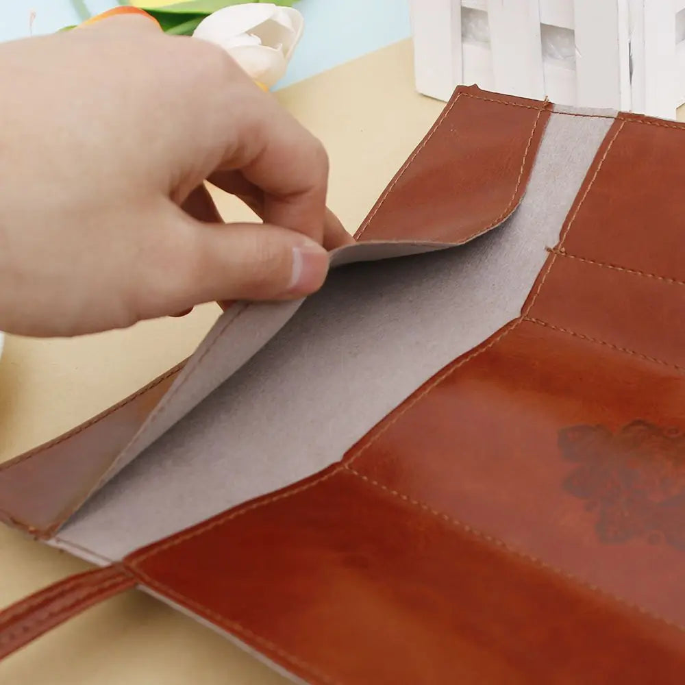 Vintage Leather Roll Pencil Case | Retro Pen & Brush Pouch