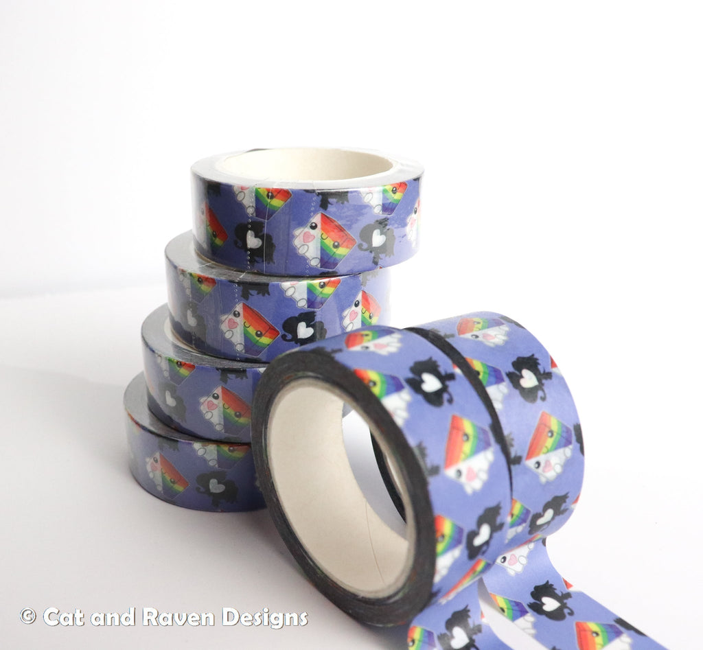 Soapy Buddy Washi Tape – Cat & Raven Character Roll