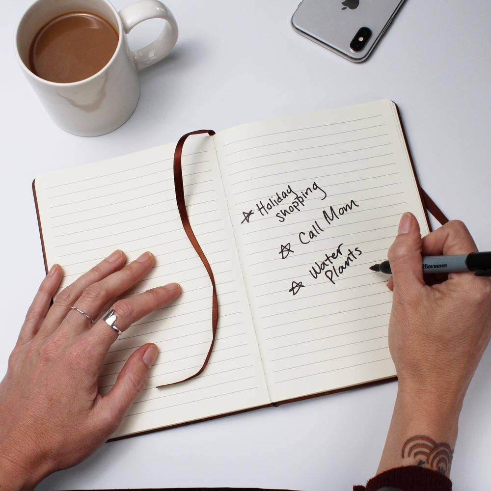 Believe Dream Achieve Graphic Leather Journal | Vegan Leather Notebook
