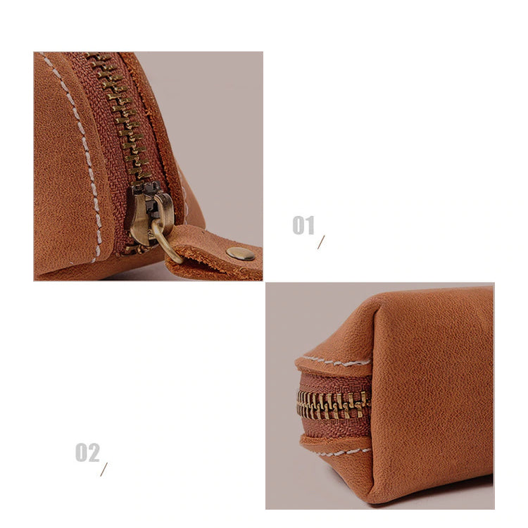 Paavo Full Grain Leather Pen Case | Handcrafted Zipper Pouch