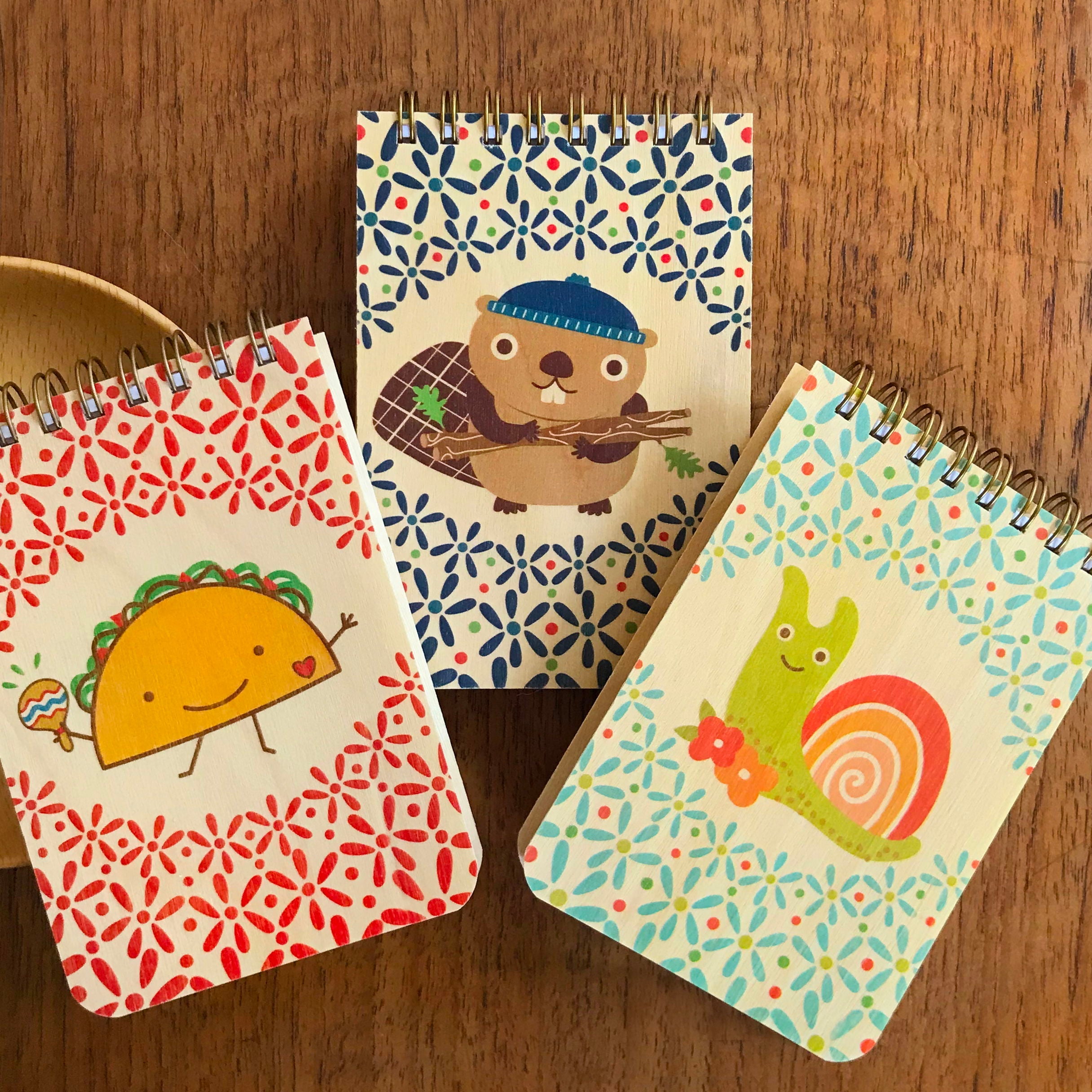 Snail Wood Mini Notepad