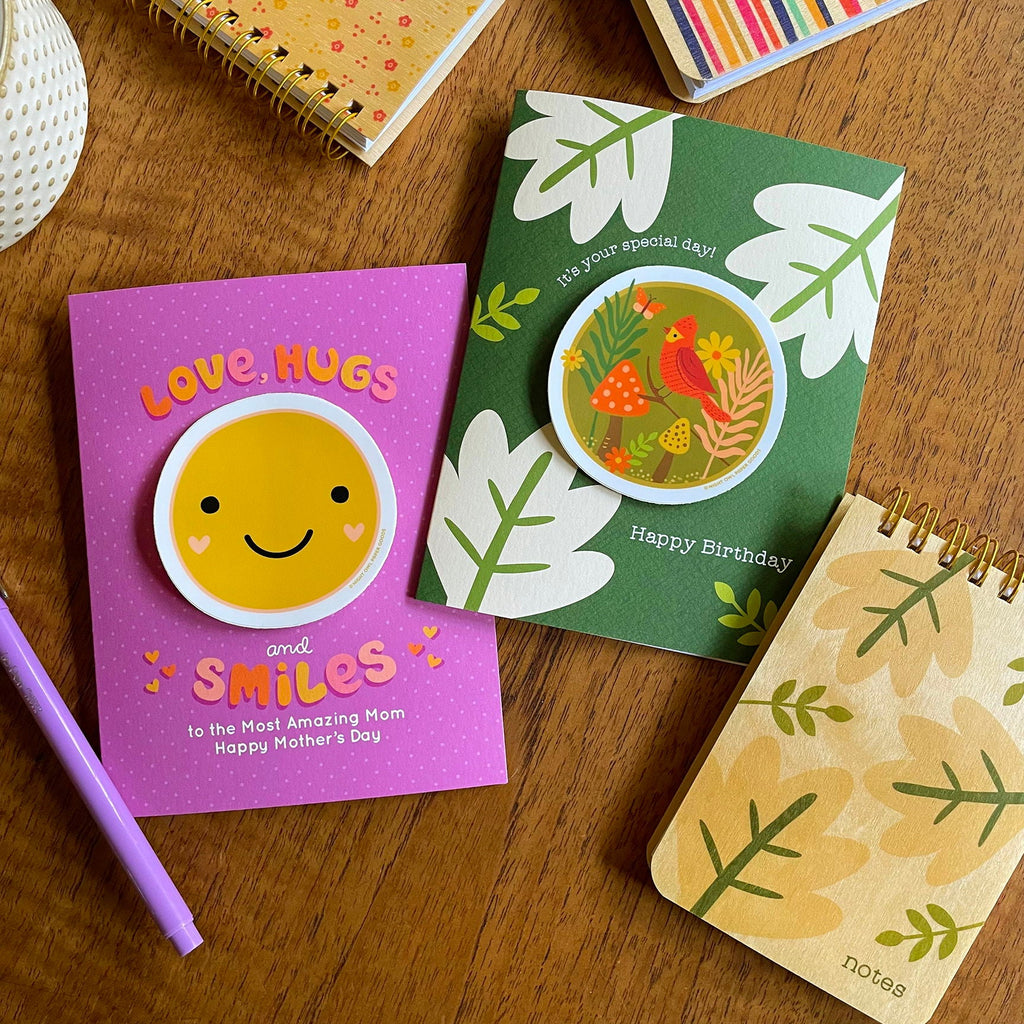 Modern Leaves Wood Mini Notepad
