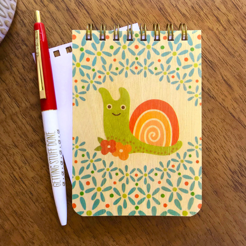 Snail Wood Mini Notepad