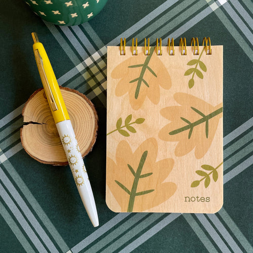 Budding Ideas Wood Mini Notepad + Pen Gift Set