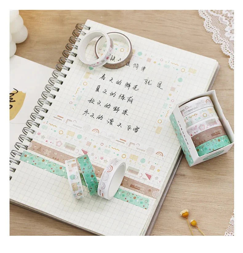 Kawaii Washi Tape Set - 5 Rolls
