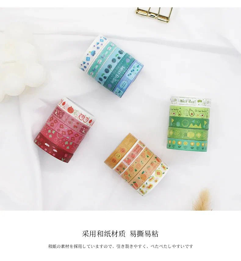 Kawaii Washi Tape Set - 5 Rolls