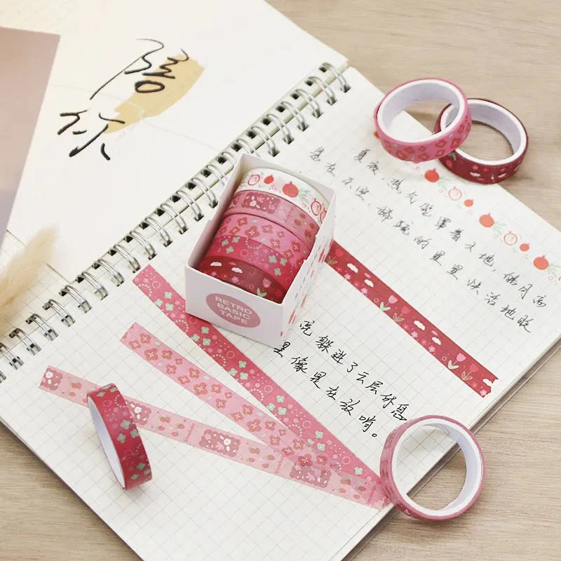 Kawaii Washi Tape Set - 5 Rolls