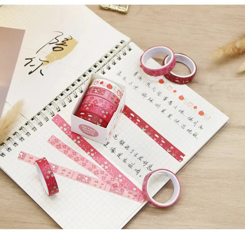 Kawaii Washi Tape Set - 5 Rolls
