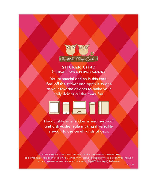 "Happy Valentine's Day" Rainbow Heart Sticker Love Card