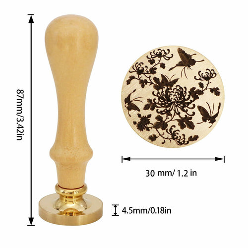 Butterfly Wax Seal Stamp — Laser Engraved Brass