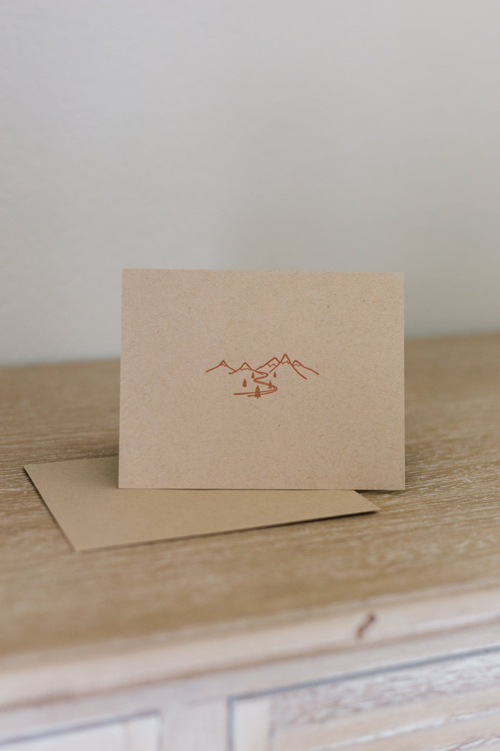 Snow Capped Mountains Letterpress Greeting Card