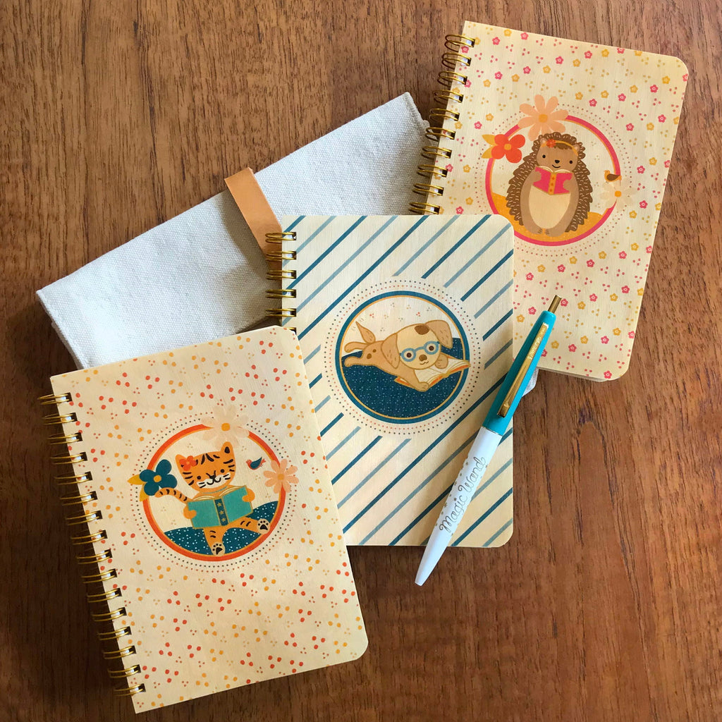 Cat Chapters Pocket-Size Wood Notebook