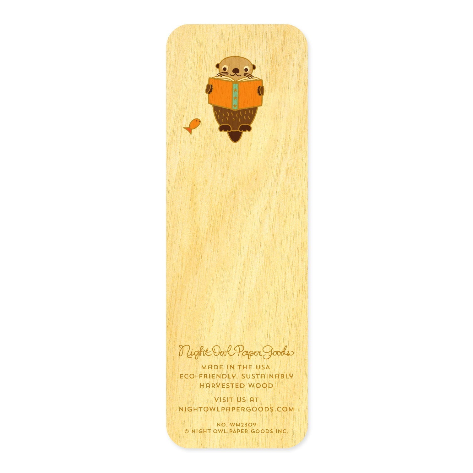 Otter Read Book Buddies Wood Mini Bookmark + Pin Gift Set